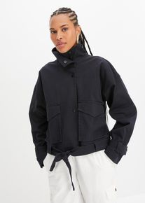 Lichte twill jas - zwart - maat 48 - met katoen - bonprix
