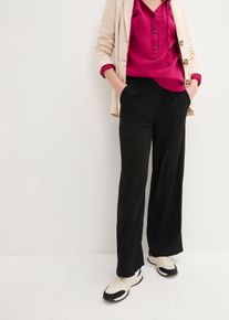 Wijde broek van gestructureerde jersey high waist - zwart - maat 56/58 (3XL) - bonprix