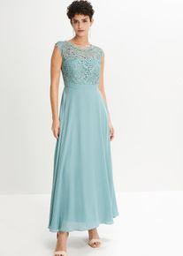 Maxi galajurk met kant - blauw - maat 40 - bonprix