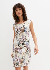 Kokerjurk - beige - maat 44 - met katoen - bonprix