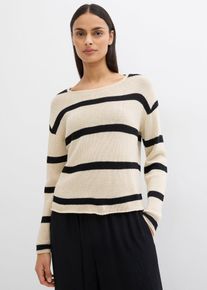 Oversized trui - beige - maat 36/38 (S) - met katoen - bonprix