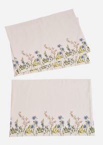 Placemat van biologisch katoen met bloemenprint (set van 4) - wit - maat 35x50 cm - 100% katoen - bonprix