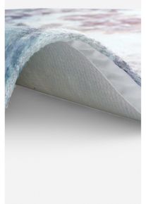 Rond vloerkleed voor binnen en buiten - blauw - maat 90x90 cm - bonprix