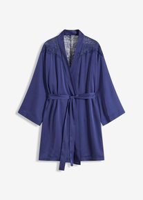Kimono van satijn - blauw - maat 48/50 (XL) - bonprix