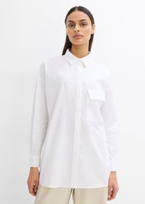 Lange blouse van katoen - wit - maat 38 - met katoen - bonprix