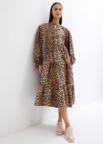 Wijde maxi-jurk van puur katoen - beige - maat 54 - 100% katoen - bonprix