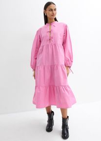 Wijde maxi-jurk van puur katoen - roze - maat 54 - 100% katoen - bonprix