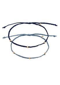Elli - Nylon Nastro Set perline di design a treccia regolabile in argento sterling 925 Cavigliere 1 pieces female