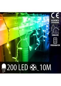 Vianočná LED svetelná záclona vonkajšia + programy - 200LED - 10M Multicolour