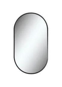 Linea Natura Badezimmerspiegel , Metall, Kunststoff, Glas , oval , 50x90x5 cm , Badezimmer, Badezimmerspiegel, Badspiegel