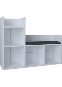 Mid.you Schuhbank , Weiß , Holzwerkstoff , Füllung: Kaltschaum , 108x88x34 cm , abwischbar , Garderobe, Schuhaufbewahrung, Schuhregale