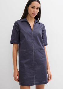 Blusenkleid aus elastischem Baumwoll-Mix, blau, Größe 42, mit Baumwolle, bonprix