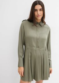 Minikleid aus fließender Viskose, grün, Größe 40, Viskose, bonprix