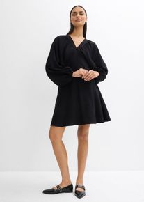 Minikleid aus fließendem Viskose-Mix, schwarz, Größe 42, Viskose, bonprix