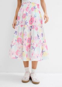 Stufenrock aus Musselin, pink, Größe 52, 100% Baumwolle, bonprix
