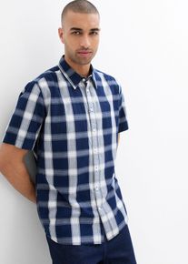 Kurzarmhemd aus reiner Baumwolle, blau, Gr&ouml;&szlig;e 41/42 (L), 100% Baumwolle, bonprix