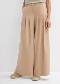 Bundfaltenhose aus Viskose-Mix, beige, Größe 38, Viskose, bonprix