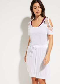 Transparentes Strandkleid aus Viskose, weiß, Größe 36/38 (S), bonprix
