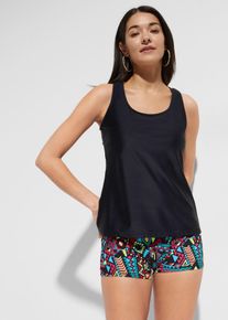 Tankini (3-tlg. Set) mit Bustier-Bikinioberteil - schwarz - Größe 48 - bonprix