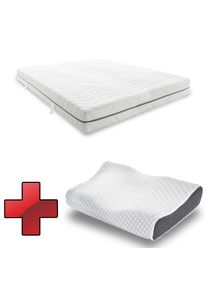 7-zone viscoelastic mattress Sleezzz Smart 120 x 200 cm, height 18 cm, firmness level H3 with air memory foam + Sleezzz Premium orthopaedic gel eff...