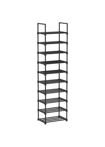 Boxxx Schuhregal , Schwarz , Metall, Kunststoff , 45x174x30 cm , Garderobe, Schuhaufbewahrung, Schuhregale