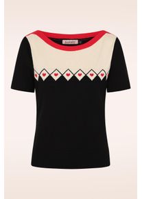 Banned Retro Winona Hearts Pullover in Schwarz