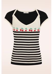 Banned Retro Josie Cherries Pullover in Schwarz