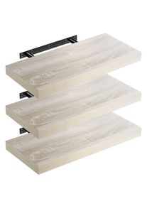 Casaria Wandplank Zwevend 3 Stuks Eik MDF 50x23x3,8cm