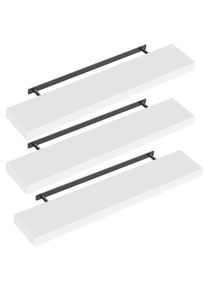 Casaria Wandplank Zwevend 3 Stuks Wit MDF 110x23x3,8cm