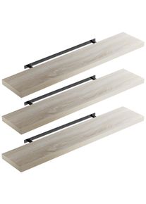 Casaria Wandplank Zwevend 3 Stuks Eik MDF 110x23x3,8cm