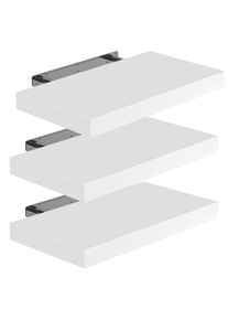 Casaria Wandplank Zwevend 3 Stuks Wit MDF 50x23x3,8cm