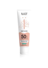 Naif Baby & Kids Mineral Sunscreen SPF 50 0 % Perfume crema protettiva abbronzante per bebè e bambini senza profumazione SPF 50 100 ml