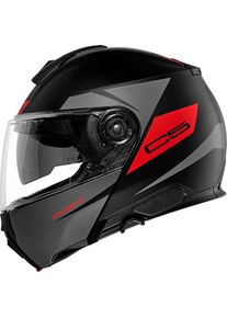 Schuberth C5 Eclipse, flip up helmet , color: Matt Black/Dark Grey/Red , size: XL (60/61)