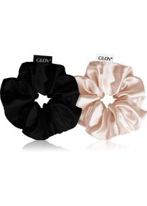 GLOV Satin Scrunchies S elastici per capelli Sparkling Wine/Black 2 pz