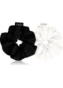GLOV Satin Scrunchies M elastici per capelli Black/Beige 2 pz