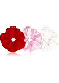 GLOV Satin Scrunchies M elastici per capelli White/Pink/Red 3 pz
