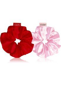 GLOV Satin Scrunchies M elastici per capelli Red/Pink 2 pz