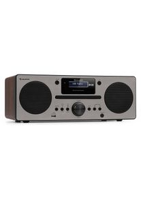 Auna Harvard, mikrosystém, DAB/DAB+, FM tuner, CD prehrávač, USB nabíjanie, orech