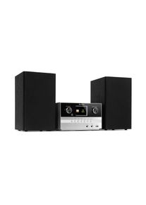 Auna Connect System S, stereo systém + reproduktor, 20 W max., internet/DAB+, strieborný