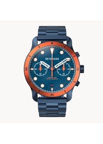 deTomaso Men's Watch - Orange Blue - Chronograph, case made of surgical steel, sapphire-hardened mineral glass, metal strap, 42mm diameter, Japanese quartz