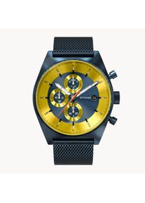 deTomaso Men's Watch - Dark Blue - Chronograph, case made of surgical steel, sapphire-hardened mineral glass, mesh strap, 43mm diameter, Japanese quartz