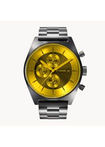 deTomaso Men's Watch - Gray Yellow - Chronograph, Case made of surgical steel, Sapphire-hardened mineral glass, Metal strap, 43mm diameter, Japanese quartz