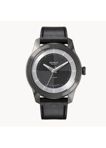 deTomaso CLASSIC AUTOMATIC SLATE BLACK - Vegan Apple Leather Black Smooth