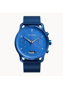 deTomaso Men's Watch - Dark Blue - Chronograph, case made of surgical steel, sapphire-hardened mineral glass, mesh strap, 42mm diameter, Japanese quartz