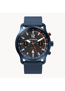 deTomaso Men's Watch - Dark Blue - Chronograph, case made of surgical steel, sapphire-hardened mineral glass, Plastic Strap, 42mm diameter, Japanese quartz
