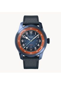 Automatic Men's Watch - Blue - Surgical Steel, Sapphire Crystal, Leather Strap - 41h Power Reserve, 40mm Dia., Japanese Automatic Movement - deTomaso