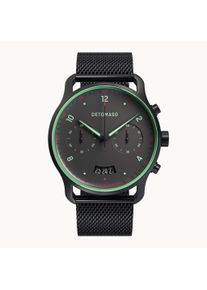 deTomaso Men's Watch - Black - Chronograph, case made of surgical steel, sapphire-hardened mineral glass, mesh strap, 42mm diameter, Japanese quartz movement -