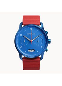 deTomaso Men's Watch - Dark Blue - Chronograph, case made of surgical steel, sapphire-hardened mineral glass, Ocean Plastic strap, 42mm diameter, Japanese