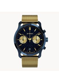 Sorpasso Chronograph - Men's watch - Blue Gold - Sapphire-hardened mineral glass - mesh tape - 42 mm - Chronograph with a quartz movement - deTomaso