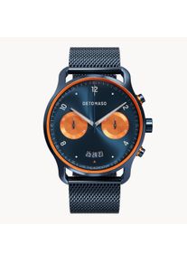 deTomaso Men's Watch - Dark Blue - Chronograph, Case made of Surgical Steel, Sapphire-Hardened Mineral Glass, Mesh Strap, 42mm Diameter, Japanese Quartz